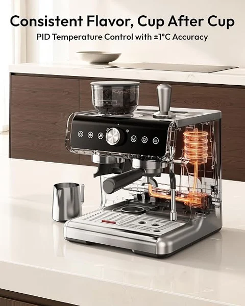 EUHOMY 30-Setting Grinder Espresso Machine