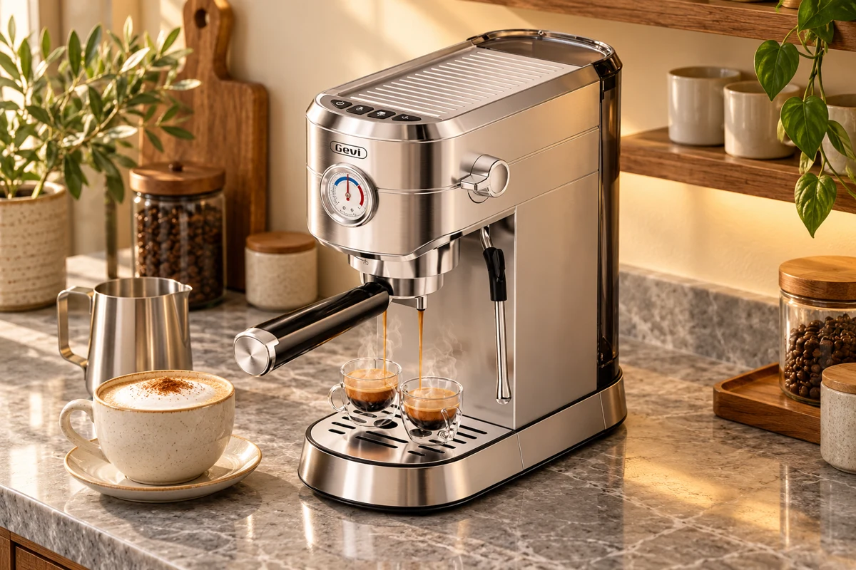 Gevi Compact 20-Bar Espresso Machine