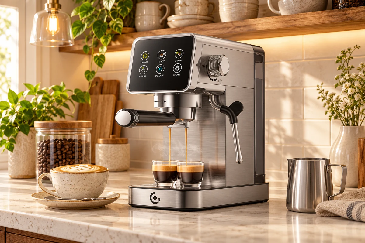 AMZCHEF Self-Cleaning Espresso Machine